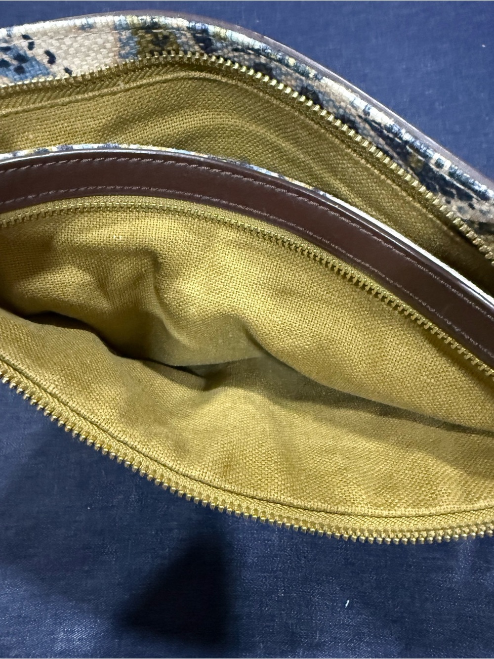 Spartina 449 Juliette Zipper Hipster in Cream, Blue & Mustard - Picture 4 of 11